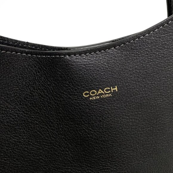 Auth COACH - CAM00 Black Leather Tote Bag - Picture 15 of 15